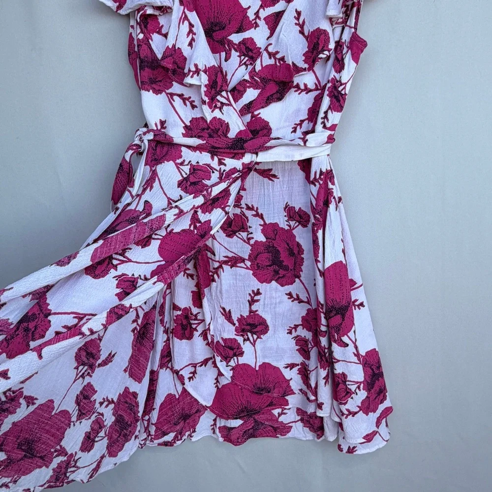 FREE PEOPLE FRENCH QUARTER BOHO MINI WRAP DRESS SZ SMALL